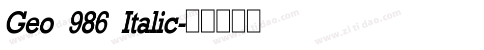 Geo 986 Italic字体转换